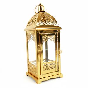 Lanterne à bougie en acier inoxydable doré de qualité supérieure, lanterne antique suspendue en métal et verre pour mariage, événement, porte-bougie décoratif - Product Image 6