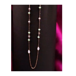 Pendentif long en or 22 carats vert pour femmes, design élégant de chaîne, léger, élégant, bijoux à porter tous les jours - Product Image 1