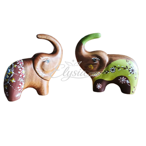 Colorful Wooden <b>Elephant</b> Ornament Handmade Carved Wood Animal Figure Home <b>Decor</b> Nursery Toy and Gift Decoration - Product Image 1