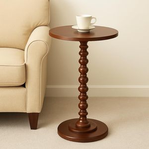 Wooden <b>Round</b> Bed <b>Side</b> <b>Table</b> End <b>Table</b>, <b>Side</b> <b>Table</b>, Night Stand Beach <b>Table</b> for Living Room Bedroom - Product Image 1