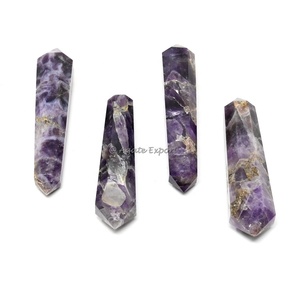 Vente en gros Howlite Points d'agate à double terminaison Pierres précieuses minérales naturelles Pierres de poche de guérison faites à la main en vente - Product Image 4