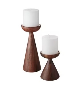 Porte-bougies en bois pour centre de table, design élégant, éclairage décoratif, porte-bougies pour la maison et les cadeaux - Product Image 4