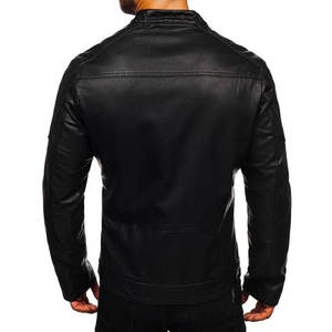 <b>Men</b> Rugged Genuine Leather <b>Jacket</b> Casual Zip Front Durable Comfortable Winter Quick Dry Breathable Stand Collar Outdoor Regular - Product Image 4
