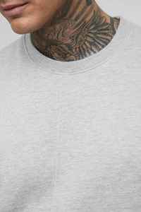 Sweat-shirt à col rond gris pour homme, coupe classique, couleur unie, tricoté, manches longues, décontracté, pour l'automne - Product Image 6