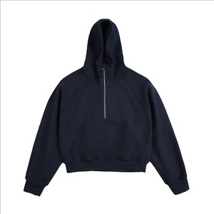 Sudadera con capucha con cremallera al por mayor, con logo personalizado, unisex, de alta calidad, de peso pesado, con cremallera completa y corte cropped, nueva. - Product Image 4