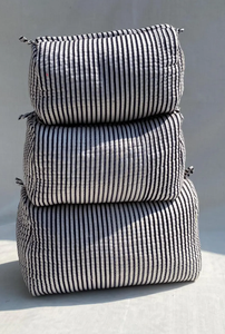 Trousse de Toilette en Coton Écologique Format Voyage, Grande et Moyenne, avec Fermeture Éclair, pour Organiseur, Sac à Maquillage Vintage en Coton Matelassé à la Main - Product Image 3
