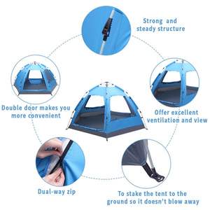 Automatic <b>Pop</b> up Tent for 3-4 Persons Waterproof Family Tent for Camping Hiking Outdoor Travel Activities - Product Image 3