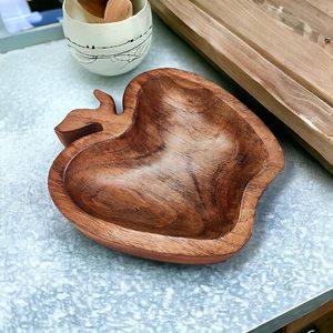 Bandeja Decorativa de Madera Estilo Manzana, Diseño Natural de Primera Calidad, Bandeja de Servir de Madera de Alta Calidad, Bandeja Decorativa Disponible - Product Image 5