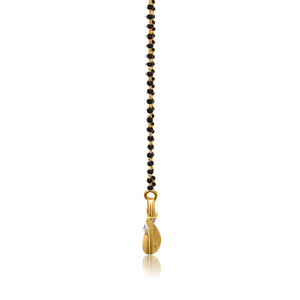 Collier Mangalsutra Papillon Plaqué Or Rose 14K avec Diamants Ronds de Laboratoire Certifiés IGI, Chaîne à Perles Noires pour Femme - Product Image 2