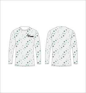 เสื้อเจอร์ซีย์แขนยาวแบบสั่งทำพิเศษ น้ำหนักเบา สำหรับนักกีฬา ลายจุดสีเขียวและสีน้ำเงิน  ผู้จำหน่ายเสื้อผ้าแบบขายส่ง - Product Image 1
