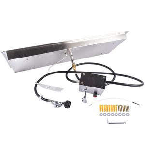 36x12 Inch Stainless Steel <b>Fire</b> <b>Pit</b> Pan Burner Kit Indoor/Outdoor Rectangular <b>Fire</b> <b>Pits</b> - Product Image 1