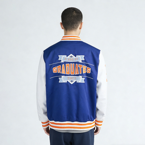 OEM Custom Embroidered Varsity Jacket Wool <b>Blend</b> Baseball Letterman College Graduation Jacket Wholesale Bulk B2B Supply - Product Image 3