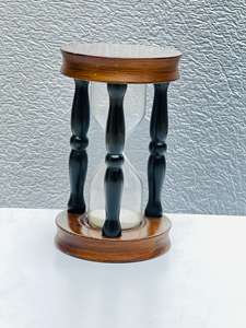 Reloj de arena de madera hecho a mano de 7'' con arena rosa |   Decoración de Mesa para Fiesta de Cumpleaños con Diseño de Cruz de Ángel Rústico - Product Image 6