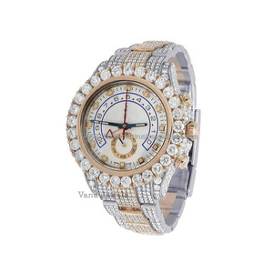 Lujoso reloj de pulsera automático con diamantes de moissanita para hombre, esfera de cristal de acero inoxidable de alta calidad, estilo Hip Hop completamente helado - Product Image 2
