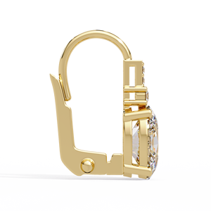 Pendientes Huggie Personalizados con Diamante Ovalado Cultivado en Laboratorio, Oro Puro de 14K, Pendientes Colgantes con Acento Redondo, Regalo de Aniversario, Joyería Fina - Product Image 3