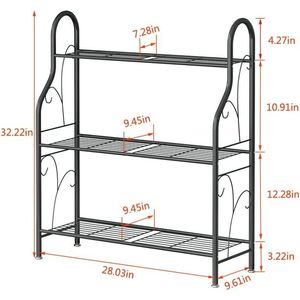 Indoor/Outdoor 3-Tier Metal Plant Stand with Multiple Holder <b>Corner</b> Flower Stand for Patio Garden Balcony Living Room Decor - Product Image 3