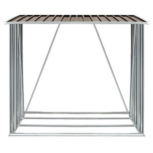Casetta da Giardino Marrone per Stoccaggio Tronchi 64.2"x32.7"x60.6" in Acciaio Zincato - Product Image 5