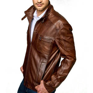 Chaqueta de Invierno de Cuero de Oveja para Hombre, Fabricada en Pakistán, Chaqueta de Motociclista con Forro de Piel, Abrigo Cálido, Diseño Personalizado, Venta al Por Mayor OEM - Product Image 2