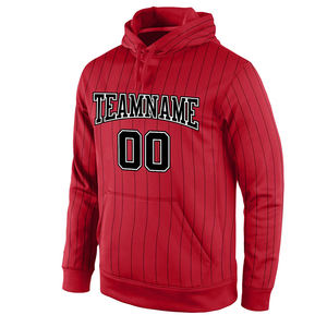 Custom <b>Red</b> Black <b>Hoodie</b> Men Personalized Name Number Handprint Design Sublimation Print Breathable Regular Fit Streetwear - Product Image 2