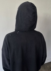 DISCOVER-IMPEX Sweat à capuche tricoté unisexe noir 100% coton, imprimé, respirant, lavage par pulvérisation, strass, coupe ample, écologique, collection hiver - Product Image 5