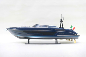 RIVA RIVALE 56 AZUL OSCURO PINTADO, Modelo de Lancha Rápida de Madera Hecha a Mano de Estilo Europeo, Edición de Lujo para Regalo Empresarial - Product Image 2