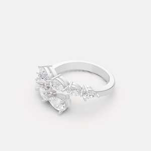 Bague tendance pour femme en or plaqué avec diamant de laboratoire en forme de poire certifié IGI, design unique - Product Image 6