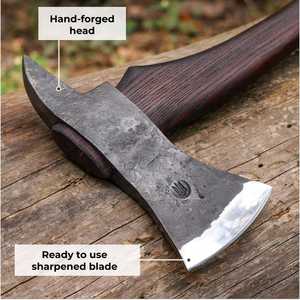 ขวานตัดไม้ใบมีดเหล็กตีขึ้นรูปพร้อมด้ามไม้สำหรับตัดต้นไม้ - Product Image 5