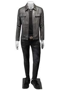 Chaqueta de cuero Vintage para hombre, gabardina de doble botonadura, prendas de vestir exteriores de talla grande para primavera y otoño, nueva tela de lona de moda informal - Product Image 2