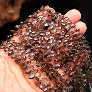 Natural Smoky Quartz Faceted Pear Briolette Beads 5x7mm Smoky Quartz Wholesale Bulk Gemstone Bead Strand 6 Inch <b>Jewelry</b> <b>Making</b> - Product Image 6