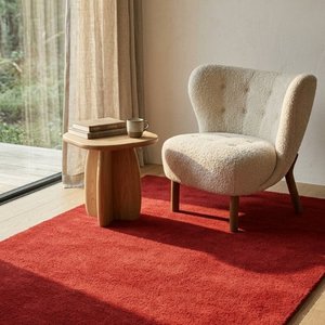 Alfombra Moderna de Lana Sólida Hecha a Mano, Alfombra Roja Suave y Cálida, Alfombra de Pelo Cortado para Sala de Estar, Dormitorio, Decoración - Product Image 5