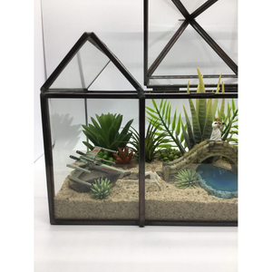 Mini Caja Decorativa de Vidrio Transparente Retro con Diseño de Casa Dorada, Terrario para Sala de Estar, MOQ 100 Piezas al Precio Más Bajo - Product Image 3