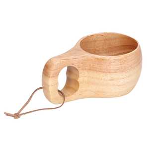Tasse en bois de style nordique avec poignée, forme irrégulière, 150 ml/100 ml, écologique, anti-fuite, pour le thé ou le café - Product Image 4