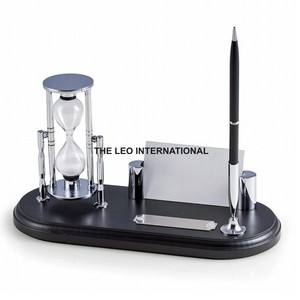 Creative Metal <b>Sand</b> <b>Timer</b> and Pen Holder Wholesale Decorative Custom Stand Pen Holder by Royal Modern Collection - Product Image 1