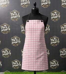 Tablier rose à carreaux en coton tissé, réglable, avec fermeture boutonnée croisée dans le dos, pour femmes, usage restaurant et bar - Product Image 2