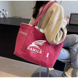 Sac fourre-tout en toile personnalisé tendance avec logo numérique/soyeux/par transfert thermique/broderie – Cadeau d'entreprise promotionnel, taille personnalisable - Product Image 2