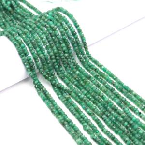 ลูกปัดมรกตธรรมชาติทรงกลมเจียระไนขนาด 3.5-4.5 มม. คุณภาพสูง สีเขียวสดใส สำหรับทำเครื่องประดับ ความยาว 16 นิ้ว ขายดี - Product Image 4