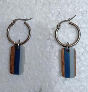 MN EXPORTS Natural <b>Resin</b> & Wood Drop Earrings Boho Handmade Artisan Jewelry Gift for Women Party Islamic - Product Image 3