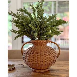 Hermoso Florero Redondo de Ratán Ecológico y Duradero con Lazo, Diseño Moderno, Hecho a Mano, para Mesa de Navidad, de HNH Craft - Product Image 6