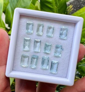 พลอยอะความารีนทรงบาแกตต์สีฟ้าอ่อนแบบเม็ดเดี่ยวสำหรับทำเครื่องประดับ - Product Image 1