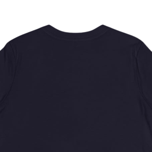 T-shirt décontracté pour femme, bleu marine, lettres graphiques roses, col rond, coton doux, manches courtes, vêtement de mode décontracté - Product Image 6