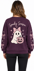 Halloween <b>Sweatshirt</b> <b>Cute</b> Bat Ghost Graphic Oversized Crew Neck Long Sleeve Terry Pullover Unisex Autumn Winter Streetwear - Product Image 6