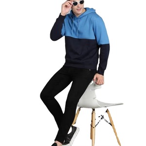 Fabricantes de Ropa Personalizada OEM, Sudadera con Capucha para Hombre, 100% Algodón, Diseño de Bloques de Color con Parches - Product Image 3