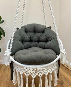 Fauteuil suspendu en macramé, chaise hamac en macramé, chaise suspendue en macramé, hamac d'intérieur en macramé - Product Image 1