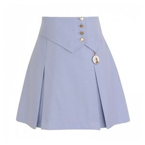 <b>Womens</b> Denim Mini <b>Skort</b> High Waist Button Detail Skirt Shorts Casual Summer Clothing Fashion Streetwear Stylish Daily Wear - Product Image 1