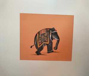 Peinture sur toile d'éléphant faite à la main, décoration murale traditionnelle indienne peinte à la main pour la maison, le salon, le bureau, cadeau unique - Product Image 6