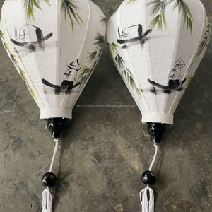 Lụa tre đèn lồng trang trí HOI một chiếc đèn lồng đầy màu sắc thủ công đèn lụa cho trong nhà và ngoài trời sử dụng - Product Image 4