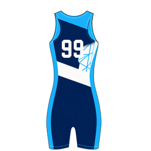 Maillot de compétition sans manches pour homme, bleu ciel et marine, pour la course à rames, uniforme de performance, personnalisable, vente en gros pour équipes sportives - Product Image 2