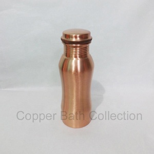 Handy Modern Botella de cobre de 500ml Pulido mate completo Tapa de acceso directo personalizable para bebida Cien por ciento Cobre Metal Directo - Product Image 2