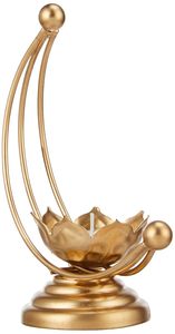 Handcrafted Solimo Gold Candle Holder Designer Metal <b>Tealight</b> Stand Rustic Home Decor & Gifting At Global Wholesale Export - Product Image 3