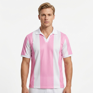 Men's Pink <b>White</b> Solid Blank Short Sleeve for Shirt Casual Quick Dry Knitted Sport Wear Anti-Pilling - Product Image 2